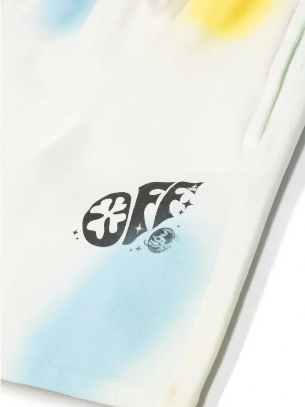 Off-White Kids Tricolor Outer Space Logo-Print Sweat Shorts